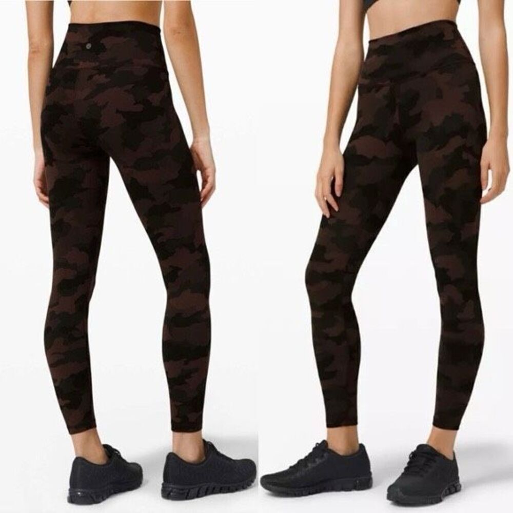 Lululemon Wunder Train Hi-Rise Leggings Heritage 365 Camo Brown Earth 25"  Everl
